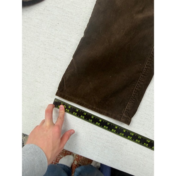 Vintage Polo Ralph Lauren Mens Corduroy Pants 32x30 Brown Flared Cotton Trousers - Picture 7 of 14